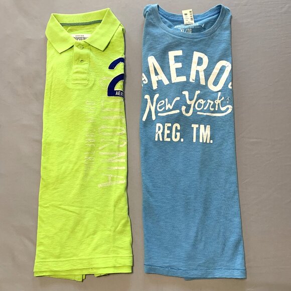 Aeropostale Other - Aeropostale 2 Graphic Shirts Men Size XL Green Blue (NWT) Short Sleeves
